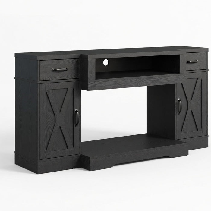 TV Stand With Adjustable Shelves & Double Doors Home Essentials