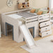 Modern Low Loft Bed With Slide, 3 Storage Drawers, And 2 Doors Hearth and Haven