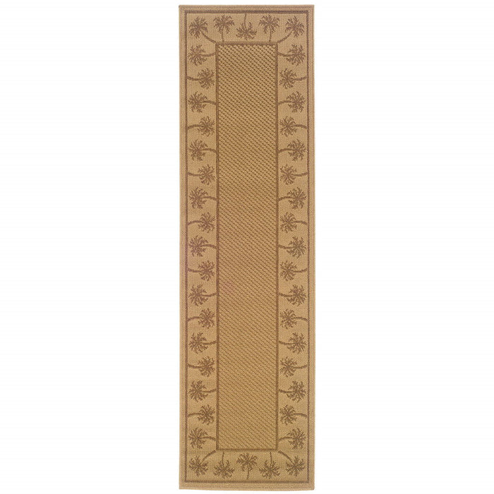 2' X 8' Stain Resistant Area Rug Outdoor / Indoor - Beige