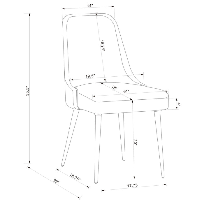 Side Chairs Upholstered With Tapered Legs (Set of 2) - Gray Furniture Max