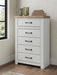 Savonport - Five Drawer Chest - White / Brown Benchcraft®