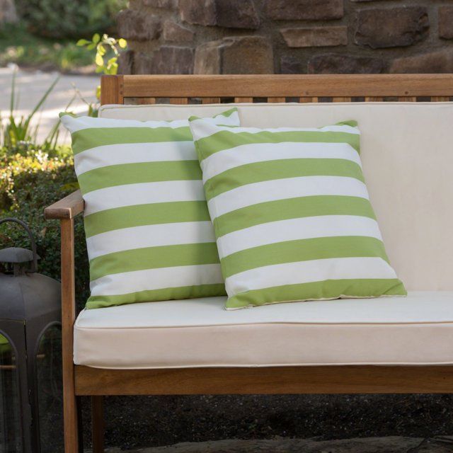 Coronado - Stripe Square Pillow - Green