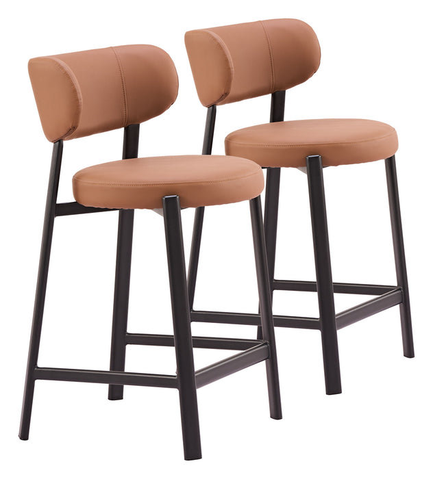 Prairie - Counter Stool (Set of 2) - Brown Zuo Modern