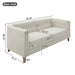 Modern 3 Seater Sofa, Upholstered Couch With Curved Armrests Noble House