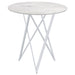 Halverson - Round Top Bar Table - White / Silver Furniture Max