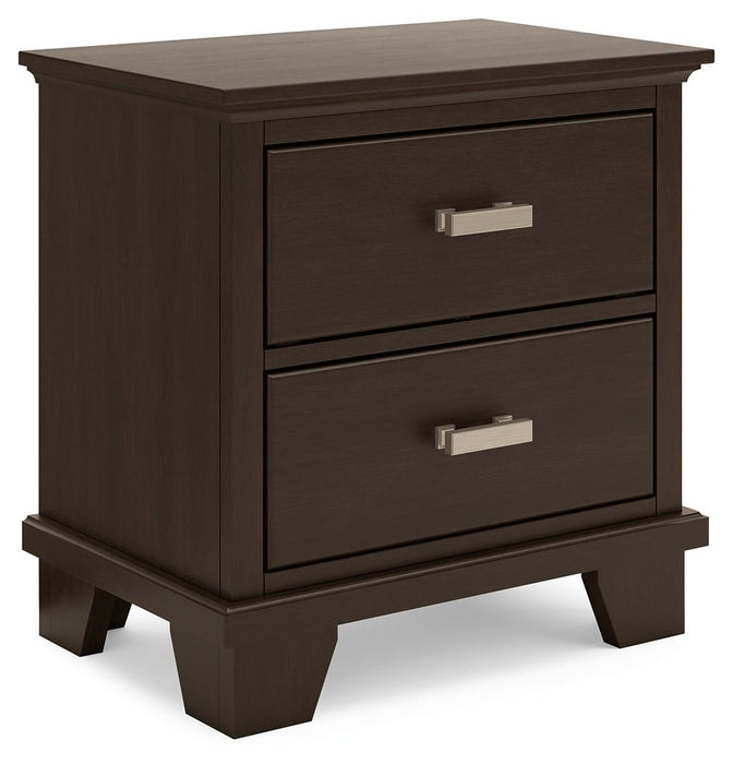 Covetown - Two Drawer Night Stand - Dark Brown Signature Design by Ashley®