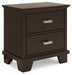 Covetown - Two Drawer Night Stand - Dark Brown Signature Design by Ashley®