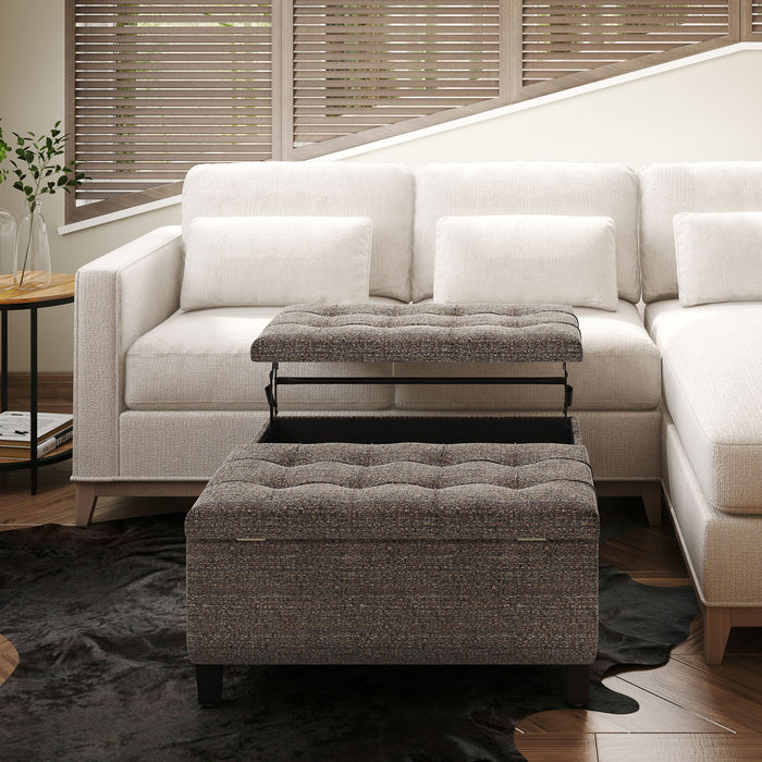 Harrison - Upholstered Coffee Table Storage Ottoman Simpli-Home