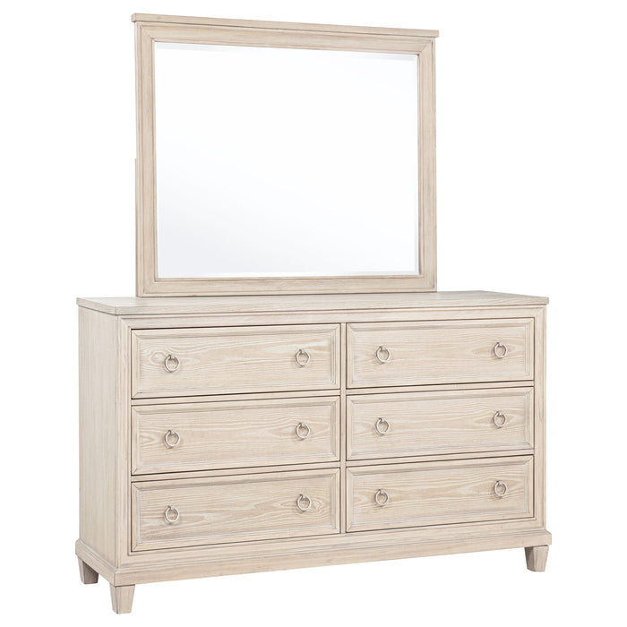 Wedner - 6 Drawer Dresser With Mirror - Oak Furniture Max