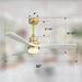 52" Ceiling Fan With Dimmable LED Light, 3 Blades, DC Motor, Remote Control - Gold Daily Nest