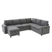 U - Shaped Convertible Sectional Sofa Bed With Storage, USB Charger & Cup Holders Hearth and Haven