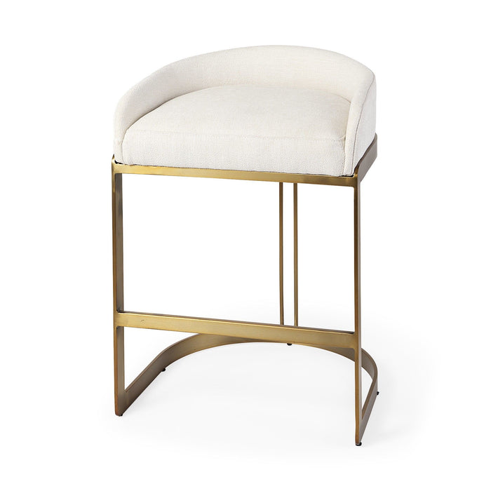 Low Back Bar Chair - White / Gold