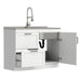Hennessy - Laundry Utility Sink And Cabinet With Dual Sink And Pull Out Faucet - White Simpli-Home