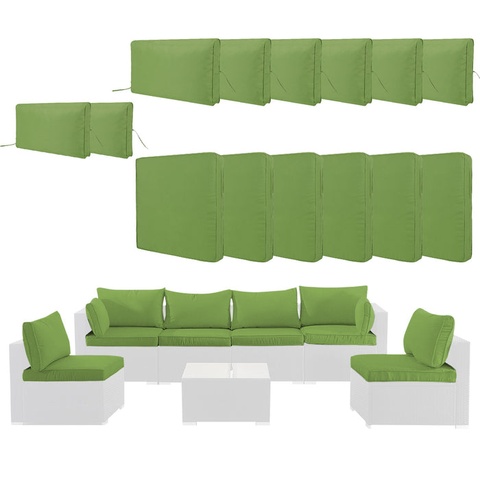 Cushion Covers For 7 Piece Wicker Sectional Sofa, 14 Pack Seat And Back Slipcovers With Zipper