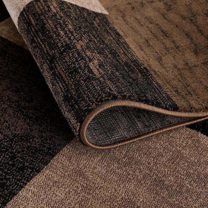 3' x 5' Checkered Power Loom Area Rug - Brown