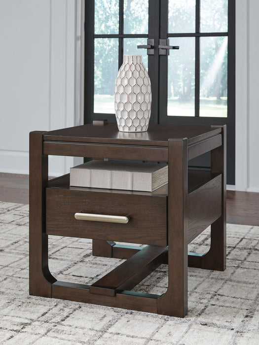 Breckington - Square End Table - Dark Brown Signature Design by Ashley®