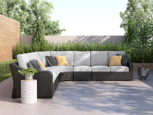 Beachcroft - 6-Piece Outdoor Sectional - Black / Light Gray Signature Design by Ashley®