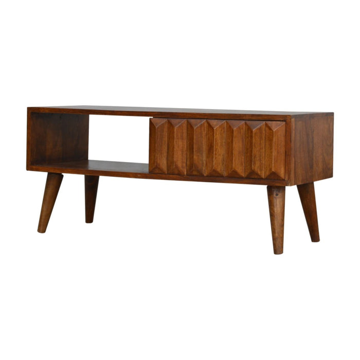 Prism Sliding Media Unit - Chestnut
