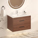 Wall Mounting Bathroom Vanity With Soft Close 2 Drawer, Sink - Reddish Brown Home Essentials