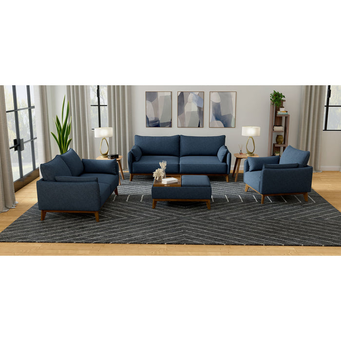 Loveseat With Flared Legs - Blue Emerald Home