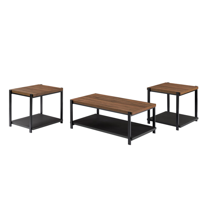 Linea - 3 Piece Occasional Set (1 Coffee & 2 End Tables) - Black / Brown New Classic