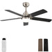 42" Ceiling Fan With Reversible DC Motor, LED Light, 5 Blade Design - Nickel Daily Nest