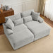Double Chaise Lounge Set With Reversible Storage Ottomans, USB Port Home Essentials