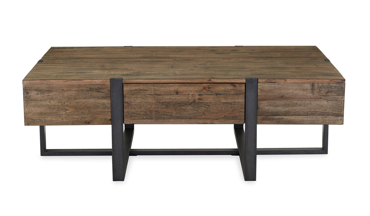 Prescott - Modern Reclaimed Wood Rectangular Cocktail Table - Rustic Honey Magnussen Furniture
