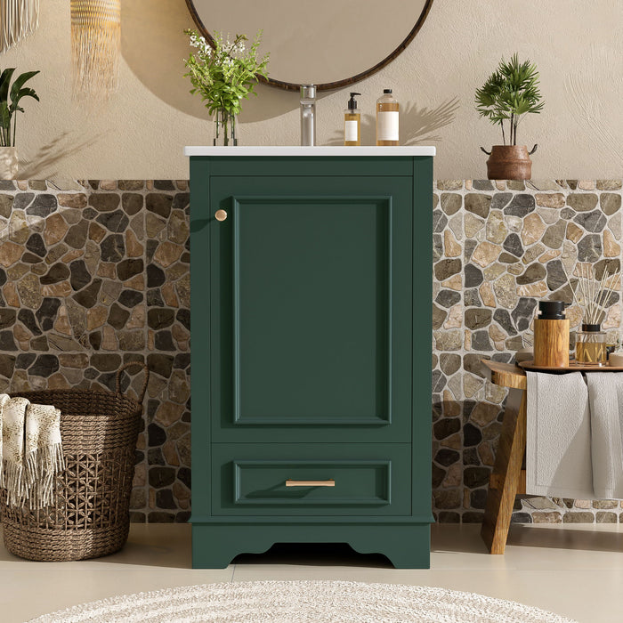 20" Bathroom Vanity With Sink, 1 Drawer, Freestanding Single Set Hearth and Haven