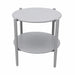 Round Outdoor Coffee Table With Shelf For Garden - Gray Home Essentials