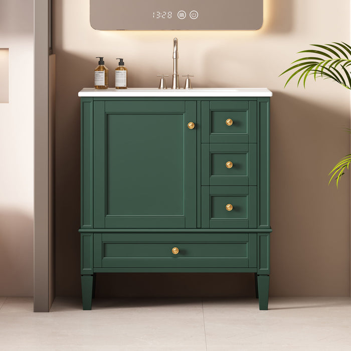 Bathroom Vanity With Sink, 3 Drawer Storage Cabinet