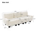 3 Seater Sofa Couch With Curved Armrests Noble House