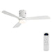 52" Low Profile Ceiling Fan With 6 Speed Remote, 3 Blades, Reversible DC Motor For Living Room - White Daily Nest