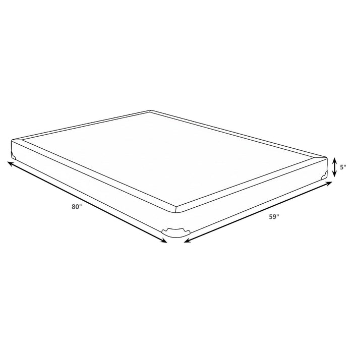 Low Profile Box Spring Foundation With Padded Slats And Breathable Design Furniture Max