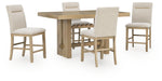 Lasinger - 5 Pc. - Counter Height Dining Table And 4 Barstools - Light Brown Signature Design by Ashley®