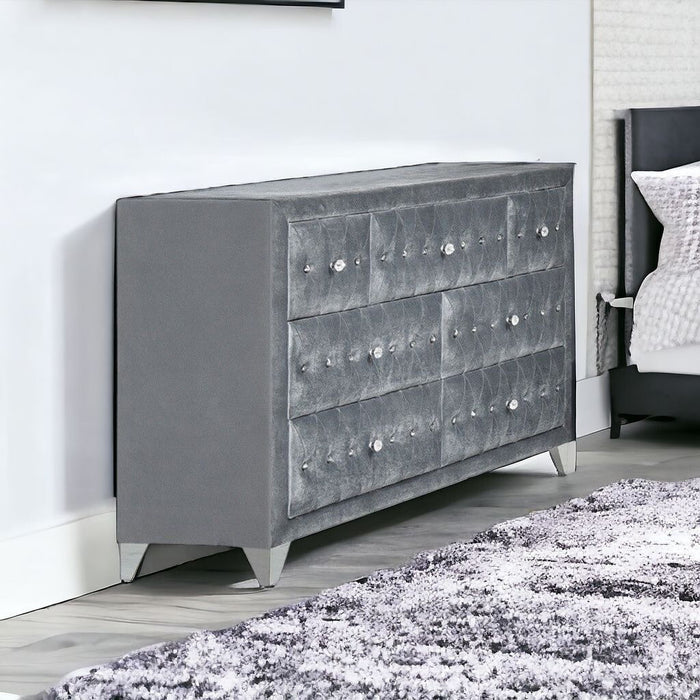 Seven Drawer Triple Dresser - Gray