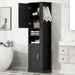 Tall Freestanding Bathroom Storage Cabinet With Adjustable Shelves And Side Hooks Board, Rectangle Design Hearth and Haven
