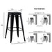 Backless Lightweight Bar Stools (Set of 2) - Black Home Essentials