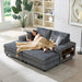 Convertible Sectional Sofa, Sleeper Oversized Living Room Lounge Home Essentials