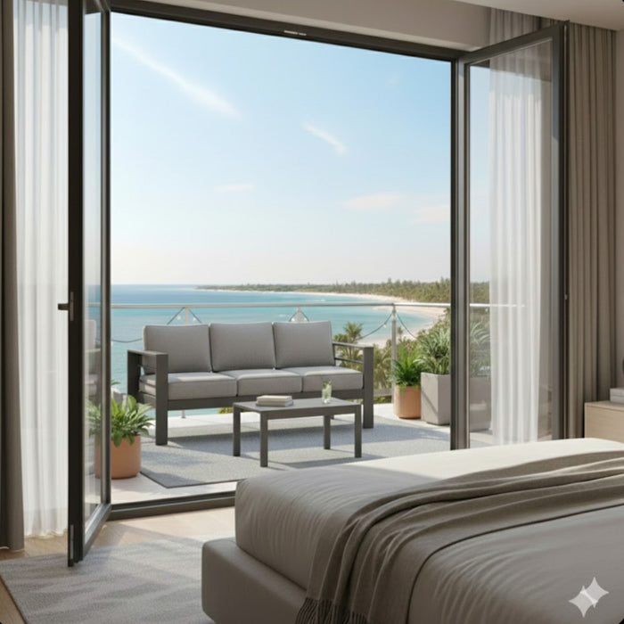 Outdoor Patio Set, All-Weather With Thick Cushions