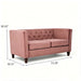 Button Tufted Loveseat, 2 Seater With Square Arm Couch For Living Room US Pride
