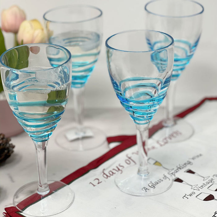 Swirl Plastic Wine Glasses (Set of 4)