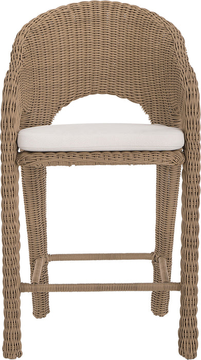 Seacrest - Olefin Water Resistant Fabric And Wicker Outdoor Patio Bar Stool Meridian Furniture