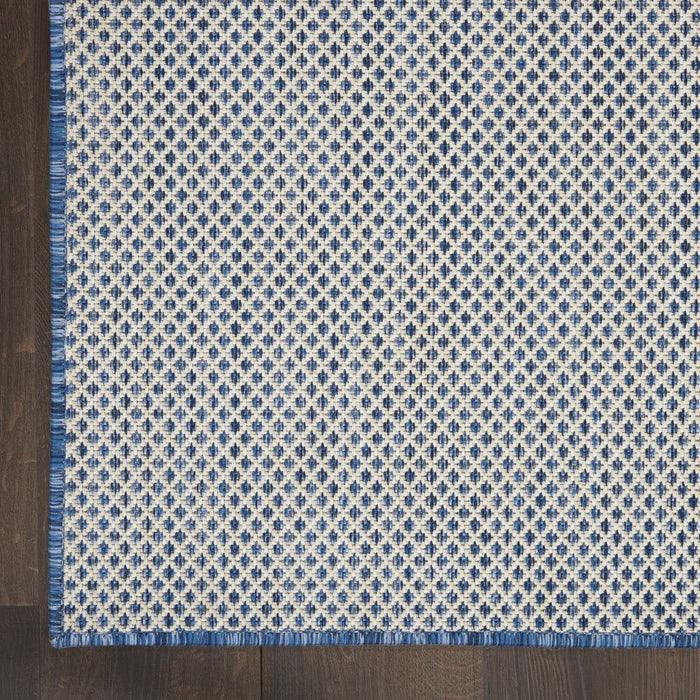 8' Square Geometric Power Loom Area Rug - Blue