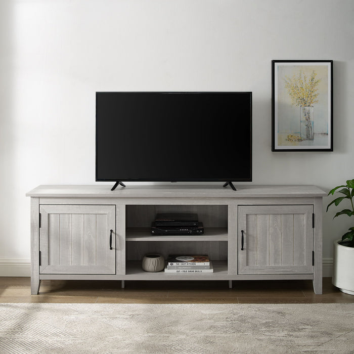 Modern Farmhouse 2 Door Grooved 70" TV Stand For 85" TVs