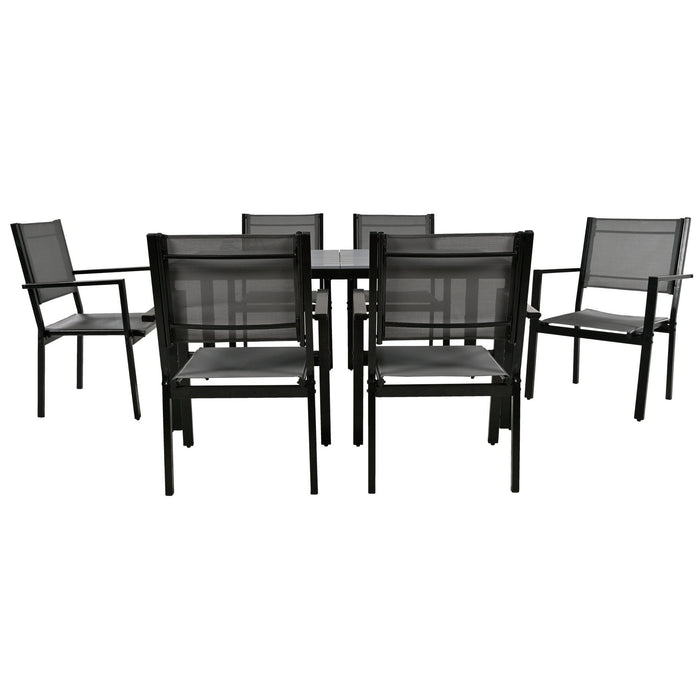 U - Style High - Quality Steel Outdoor Table And Chair Set, Suitable For Patio, Balcony, Backyard - Gray