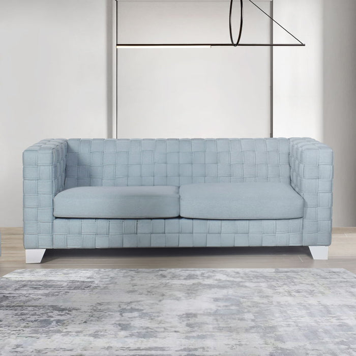 Saree - Sofa - Light Teal Chenille & White ACME