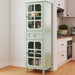 Storage Cabinet, Freestanding Curio Cabinet With Grid Doors & Drawer, Pantry Display Cabinet For Kitchen Home Essentials