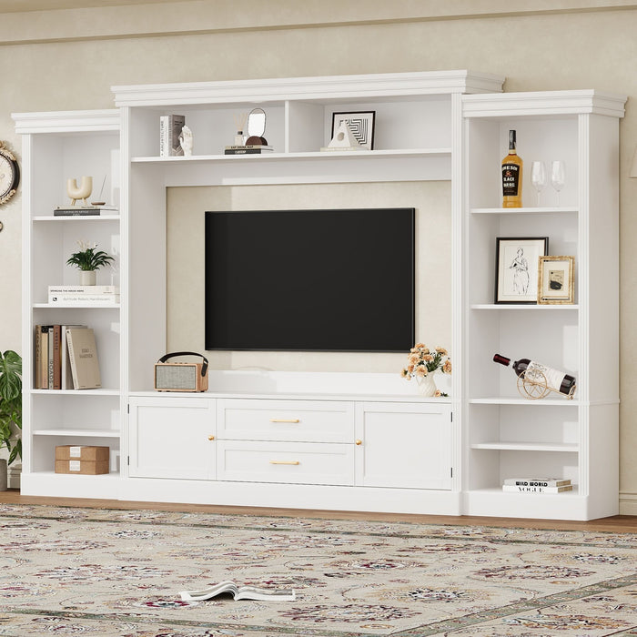 Elegant Entertainment Center Wall Unit With Bookshelves Hearth and Haven