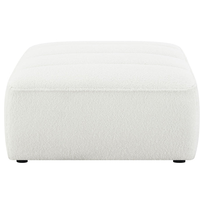 Sunny - Square Upholstered Ottoman - Ivory Furniture Max